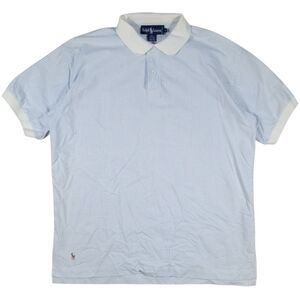 VTG Ralph Lauren Polo Shirt Womens L Blue White Striped Woven Oxford Flesh Pony